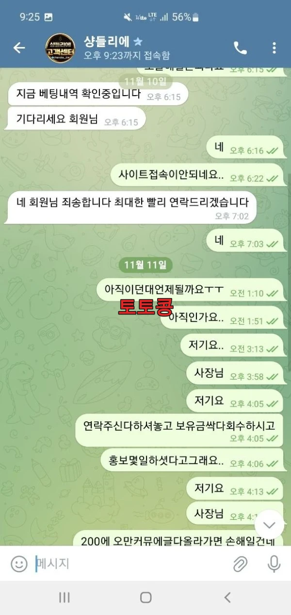 라이언 먹튀 피해 증빙 이미지 2
